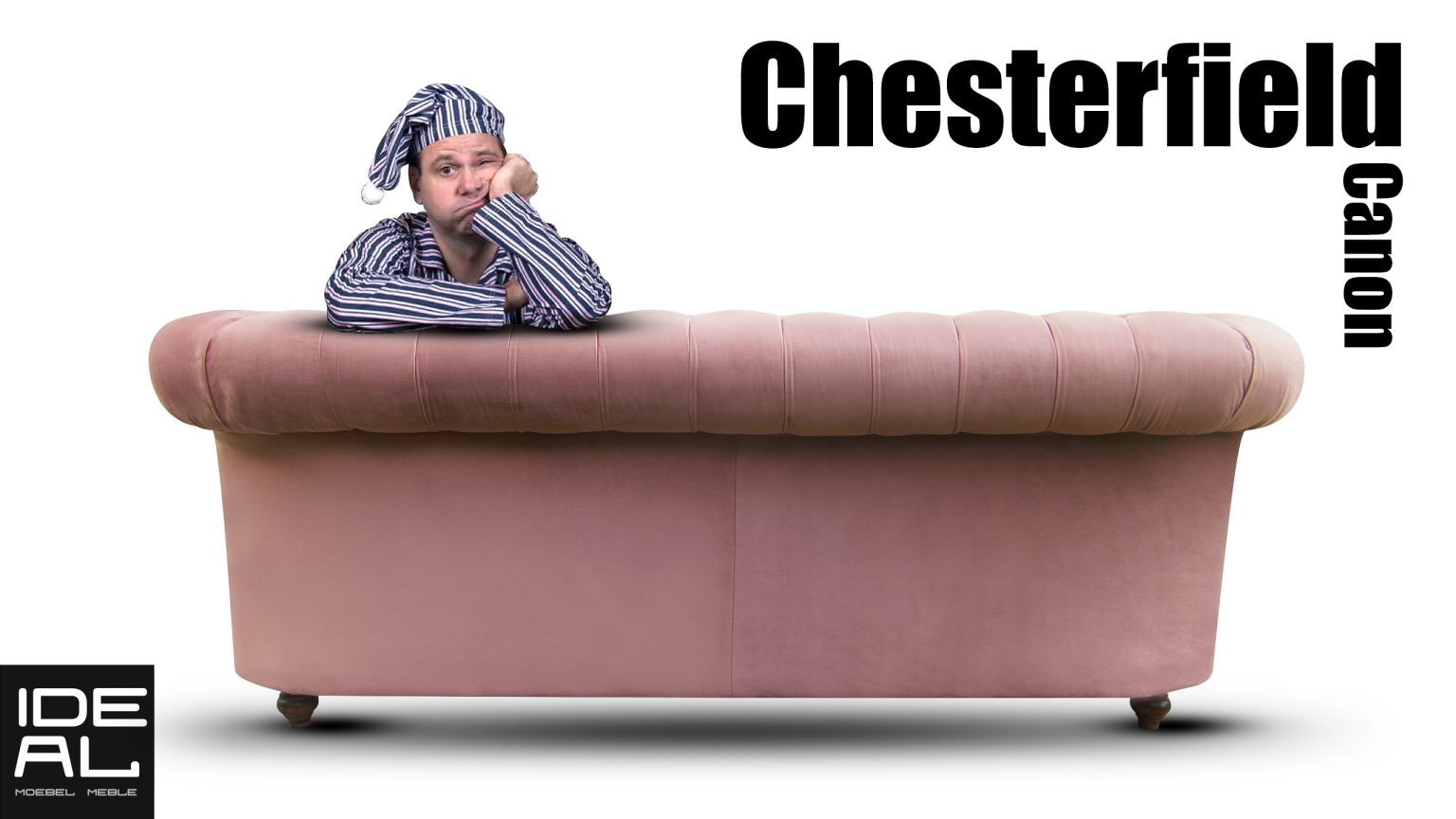 Sofa rozkładana, sofa chesterfield z funkcją spania codziennego - model Canon na wysokich nogach