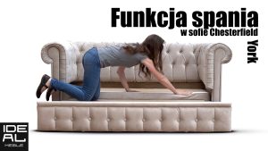 Sofa Chesterfield York z funkcją spania - rozkładanie